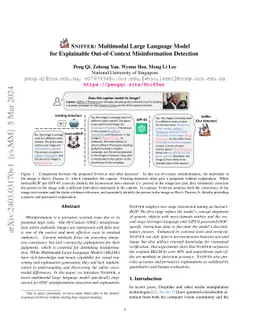 SNIFFER: Multimodal Large Language Model for Explainable Out-of-Context
  Misinformation Detection