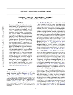Behavior Generation with Latent Actions