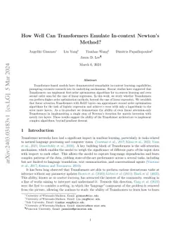 How Well Can Transformers Emulate In-context Newton's Method?