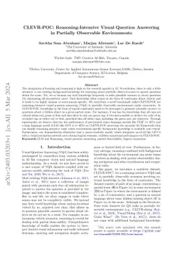 CLEVR-POC: Reasoning-Intensive Visual Question Answering in Partially
  Observable Environments