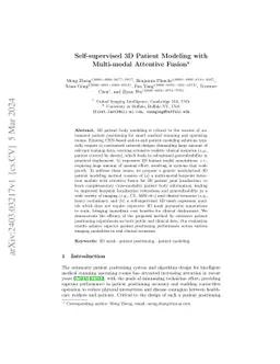 Self-supervised 3D Patient Modeling with Multi-modal Attentive Fusion