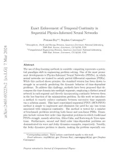 Exact Enforcement of Temporal Continuity in Sequential Physics-Informed
  Neural Networks