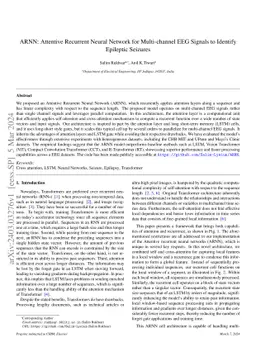 ARNN: Attentive Recurrent Neural Network for Multi-channel EEG Signals
  to Identify Epileptic Seizures