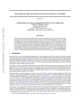 Guardrail Baselines for Unlearning in LLMs