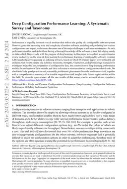 Deep Configuration Performance Learning: A Systematic Survey and
  Taxonomy