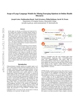 Scope of Large Language Models for Mining Emerging Opinions in Online
  Health Discourse