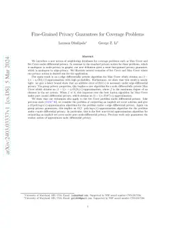 Fine-Grained Privacy Guarantees for Coverage Problems