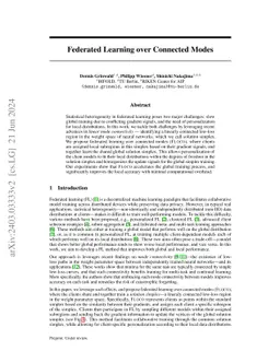 Federated Learning over Connected Modes
