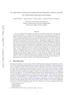 A consensus-constrained parsimonious Gaussian mixture model for
  clustering hyperspectral images