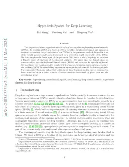 Hypothesis Spaces for Deep Learning