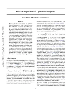 Level Set Teleportation: An Optimization Perspective