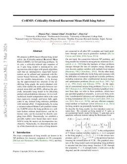 CoRMF: Criticality-Ordered Recurrent Mean Field Ising Solver