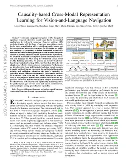 Causality-based Cross-Modal Representation Learning for
  Vision-and-Language Navigation