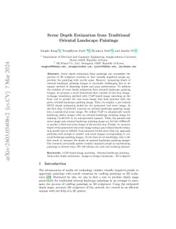 Scene Depth Estimation from Traditional Oriental Landscape Paintings