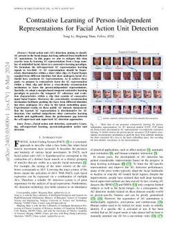 Contrastive Learning of Person-independent Representations for Facial
  Action Unit Detection