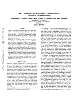 BAIT: Benchmarking (Embedding) Architectures for Interactive
  Theorem-Proving
