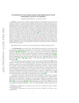 Uncertainty quantification for deeponets with ensemble kalman inversion