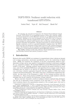 TGPT-PINN: Nonlinear model reduction with transformed GPT-PINNs