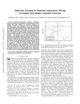Multi-task Learning for Real-time Autonomous Driving Leveraging
  Task-adaptive Attention Generator
