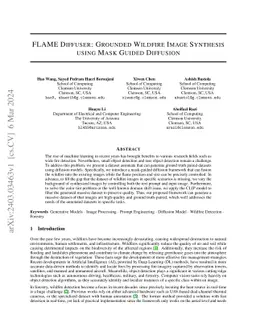 FLAME Diffuser: Grounded Wildfire Image Synthesis using Mask Guided
  Diffusion