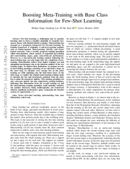 Boosting Meta-Training with Base Class Information for Few-Shot Learning