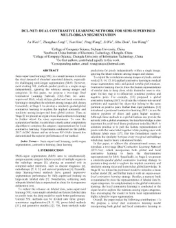 Dcl-Net: Dual Contrastive Learning Network for Semi-Supervised
  Multi-Organ Segmentation