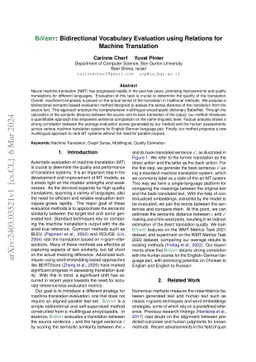 BiVert: Bidirectional Vocabulary Evaluation using Relations for Machine
  Translation