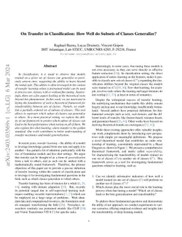 On Transfer in Classification: How Well do Subsets of Classes
  Generalize?