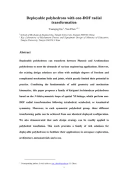 Deployable polyhedrons with one-DOF radial transformation