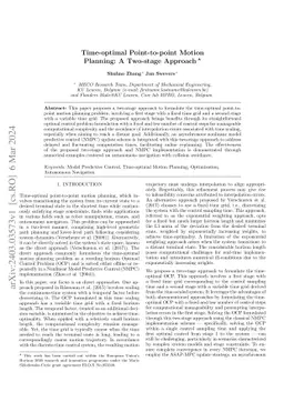 Time-optimal Point-to-point Motion Planning: A Two-stage Approach