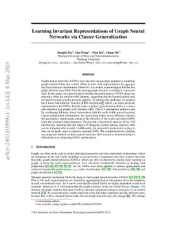 Learning Invariant Representations of Graph Neural Networks via Cluster
  Generalization