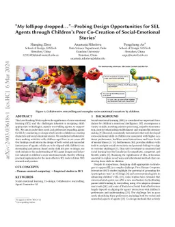 "My lollipop dropped..."-Probing Design Opportunities for SEL Agents
  through Children's Peer Co-Creation of Social-Emotional Stories