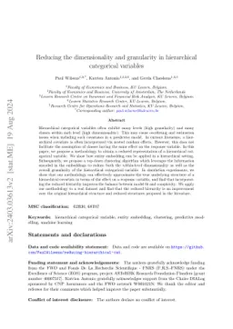 Reducing the dimensionality and granularity in hierarchical categorical
  variables