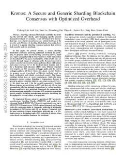 Kronos: A Secure and Generic Sharding Blockchain Consensus with
  Optimized Overhead