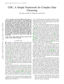 CDC: A Simple Framework for Complex Data Clustering