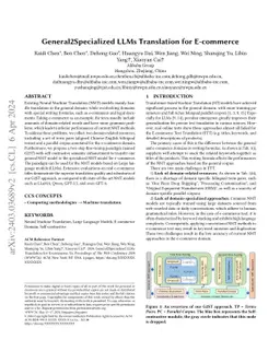 General2Specialized LLMs Translation for E-commerce