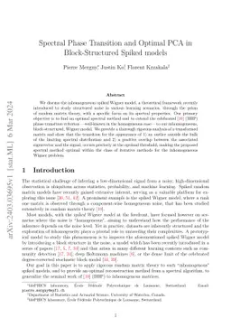 Spectral Phase Transition and Optimal PCA in Block-Structured Spiked
  models