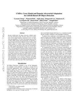 CMDA: Cross-Modal and Domain Adversarial Adaptation for LiDAR-Based 3D
  Object Detection