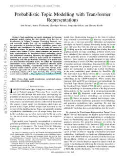 Probabilistic Topic Modelling with Transformer Representations