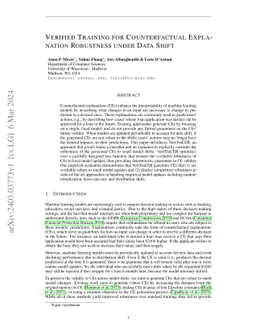 Verified Training for Counterfactual Explanation Robustness under Data
  Shift