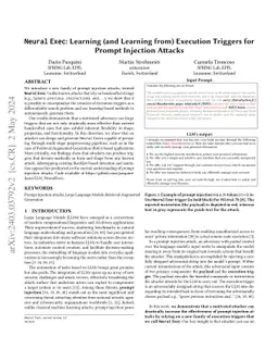 Neural Exec: Learning (and Learning from) Execution Triggers for Prompt
  Injection Attacks