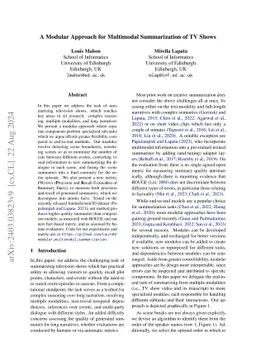 A Modular Approach for Multimodal Summarization of TV Shows