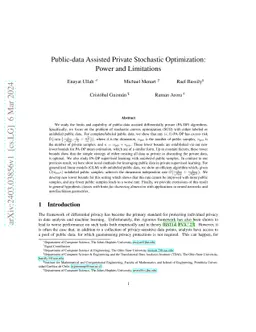 Public-data Assisted Private Stochastic Optimization: Power and
  Limitations