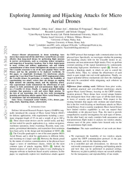 Exploring Jamming and Hijacking Attacks for Micro Aerial Drones