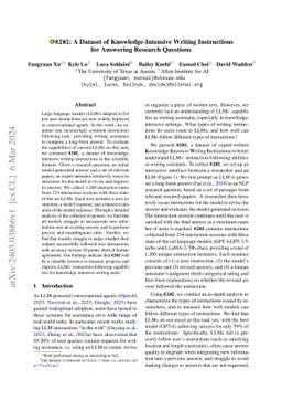 KIWI: A Dataset of Knowledge-Intensive Writing Instructions for
  Answering Research Questions