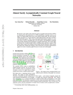 Almost Surely Asymptotically Constant Graph Neural Networks