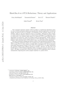 Black-Box $k$-to-$1$-PCA Reductions: Theory and Applications