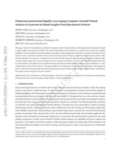 Enhancing Instructional Quality: Leveraging Computer-Assisted Textual
  Analysis to Generate In-Depth Insights from Educational Artifacts