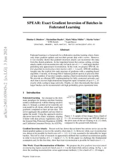 SPEAR:Exact Gradient Inversion of Batches in Federated Learning