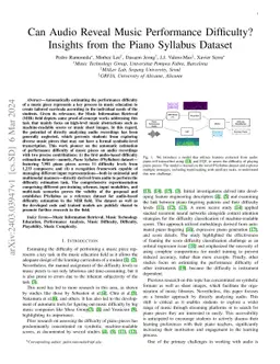 Can Audio Reveal Music Performance Difficulty? Insights from the Piano Syllabus Dataset